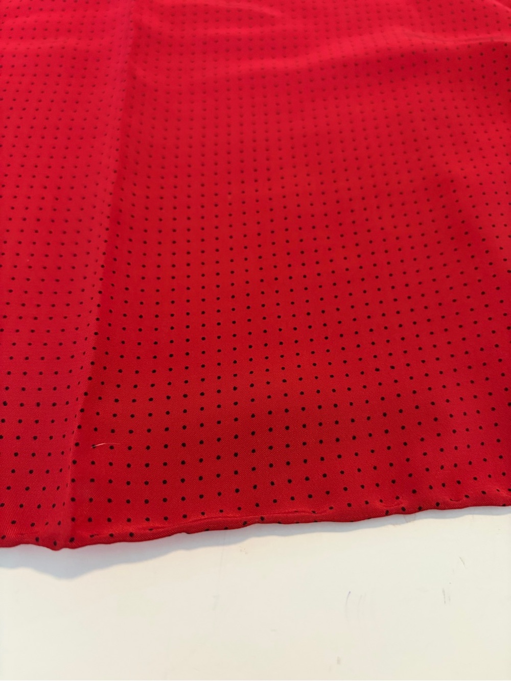 Vintage Silk Pocket Square Made In Italy Red Polka Dot 12”